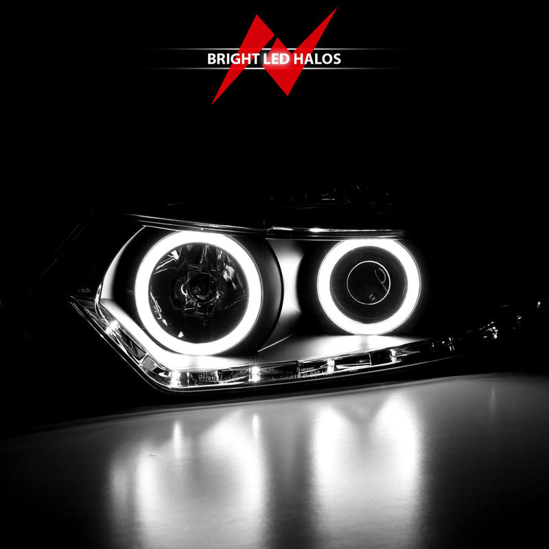 ANZO 2009-2012 Acura Tsx Projector Headlights w/ Halo Black (CCFL) (HID Compatible) 121393