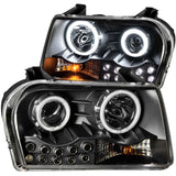 ANZO 2005-2010 Chrysler 300 Projector Headlights w/ Halo Black (Does Not Fit S Models) 121152