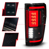 ANZO 21-23 Ford F-150 LED Taillights Seq. Signal w/BLIS Cover - Smoke Blk (For Factory Halogen ONLY) 311476