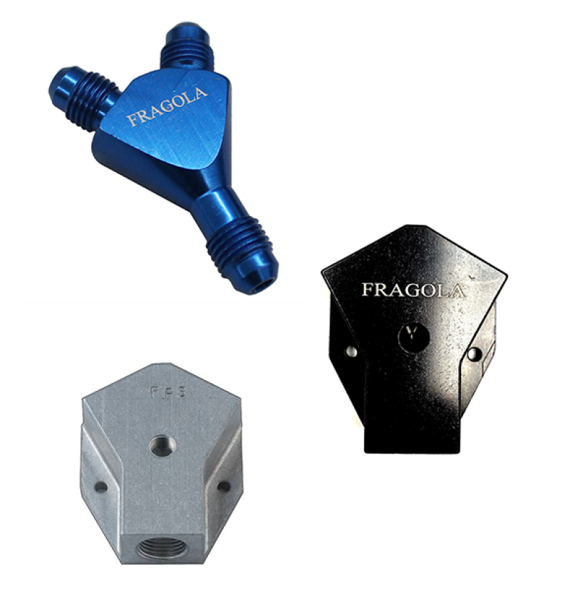 Fragola Y-Fitting -16AN Male Inlet x -12AN Male Outlets Black 900617-BL
