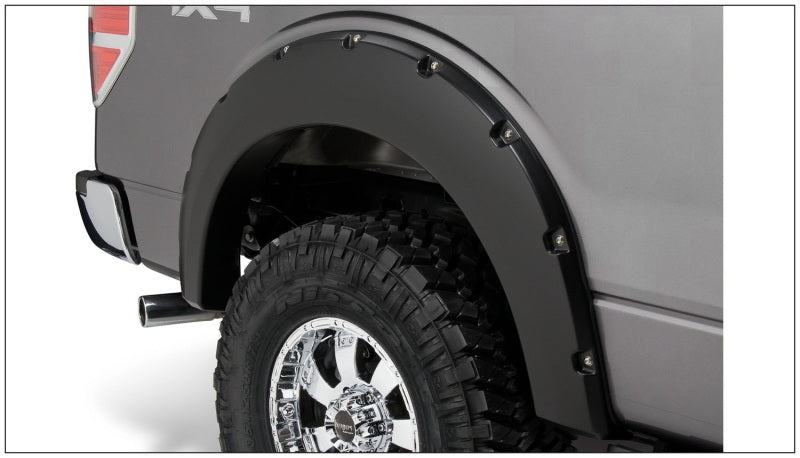 Bushwacker 09-14 Ford F-150 Styleside Pocket Style Flares 2pc 67.0/78.8/97.4in Bed - Black 20080-02
