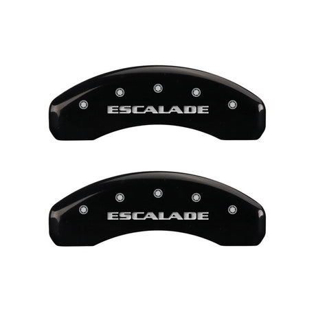 MGP 4 Caliper Covers Engraved Front & Rear Escalade Black finish silver ch 35015SESCBK