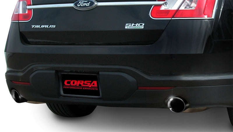 Corsa 10-13 Ford Taurus SHO 3.5L V6 Turbo Sport Cat-Back Exhaust w/ Dual 4in Black Tips 14315BLK