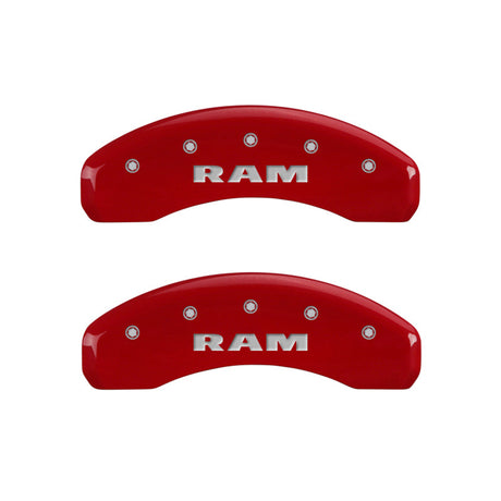 MGP 4 Caliper Covers Engraved Front & Rear RAM Red finish silver ch 55001SRAMRD