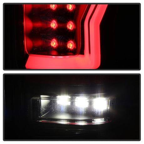Spyder 04-08 Ford F-150 Projector Tail Lights - Light Bar DRL LED - Black ALT-YD-FF15004V2-LBLED-BK 5084170