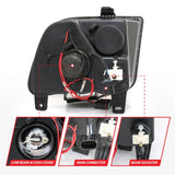 ANZO 2005-2009 Ford Mustang Projector Headlights w/ Halo Black 121166