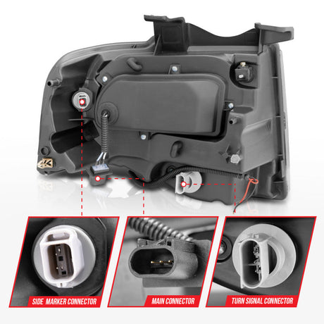 ANZO 2007-2014 Ford Expedition Projector Headlights Chrome 111114