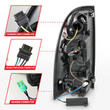 ANZO 05-15 Toyota Tacoma Full LED Tail Lights w/Light Bar Sequential Black Housing Smoke Lens 311428