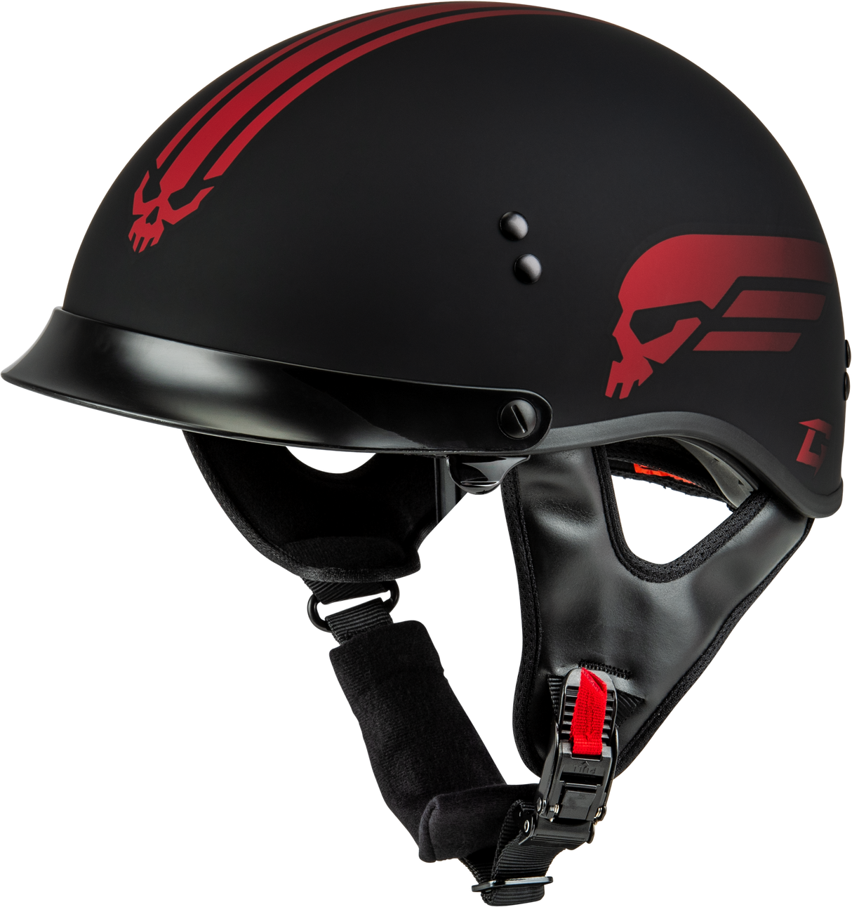 GMAX Hh-65 Retribution Helmet W/Peak Matte Black/Red Sm H96511324
