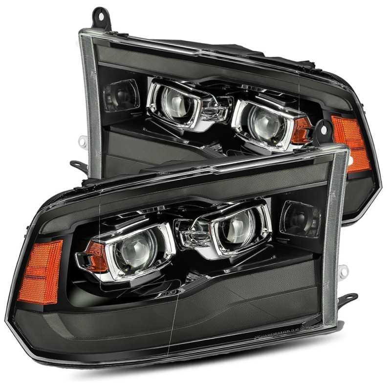 AlphaRex 09-18 Ram 1500HD LUXX Proj Headlight Plnk Style Jet Blk w/Activ Light/Seq Signal/Smoked DRL 880540