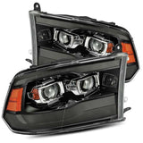 AlphaRex 09-18 Ram 1500HD LUXX Proj Headlight Plnk Style Jet Blk w/Activ Light/Seq Signal/Smoked DRL 880540