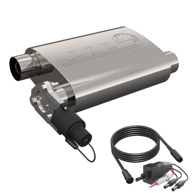 QTP 2.5in Weld-On 304SS Reverse Screamer Muffler w/Bolt-On QTEC Electric Cutout 13251C