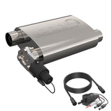 QTP 2.5in Weld-On 304SS Reverse Screamer Muffler w/Bolt-On QTEC Electric Cutout 13251C