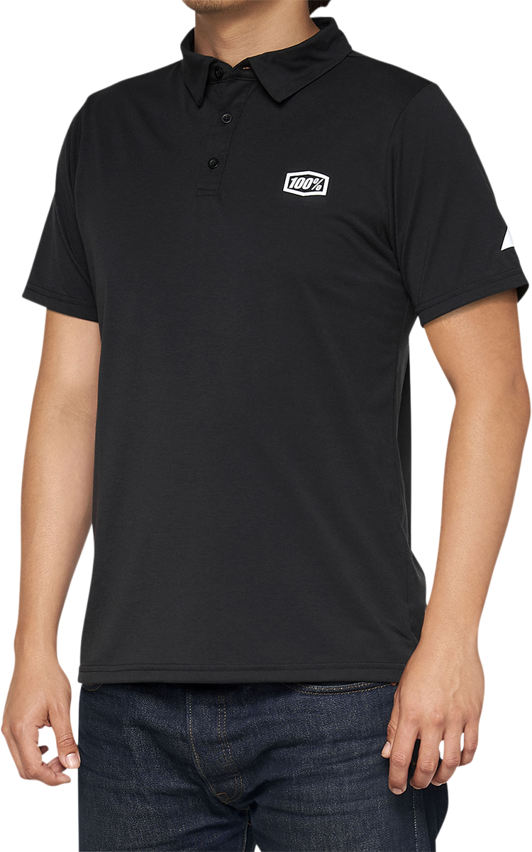 100% Corpo Polo Shirt - Black/White - Large 35019-011-12