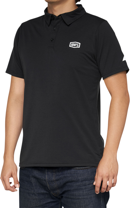 100% Corpo Polo Shirt - Black/White - XL 35019-011-13