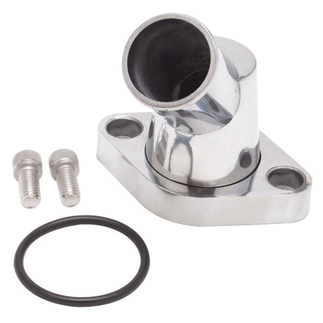 Edelbrock Waterneck Sbc/BBC 45-Degree Two-Piece Cast SwIVel Polished 4817