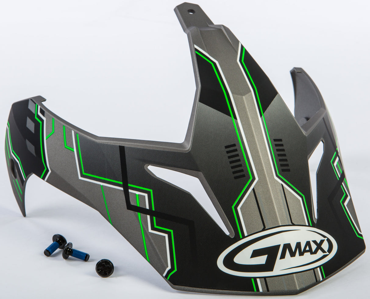 GMAX Visor W/Screws Adventure Gm-11 Matte Silver/Hi-Vis Green G011058