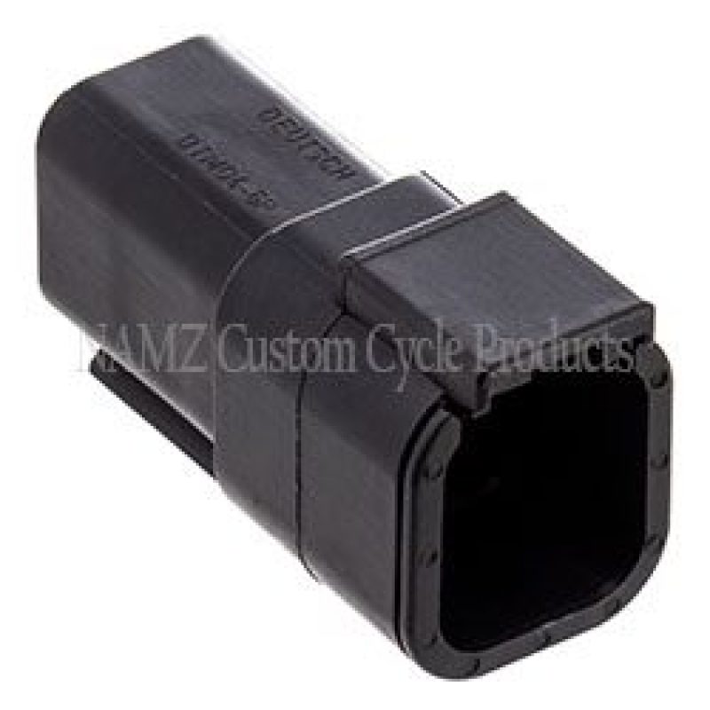 NAMZ Deutsch DTM 6-Position Receptacle w/6 Stamped Terminals & Wedgelock - Black (HD 74106-98BK) MDR-6B