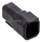 NAMZ Deutsch DTM 6-Position Receptacle w/6 Stamped Terminals & Wedgelock - Black (HD 74106-98BK) MDR-6B