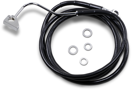 DRAG SPECIALTIES Brake Line - Front - Black - +10" with ABS 614220-10BLK