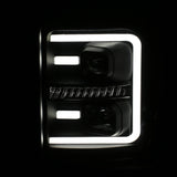 ANZO 2011-2016 Ford F250 Projector Headlights w/ Plank Style Switchback Black w/ Amber 111406