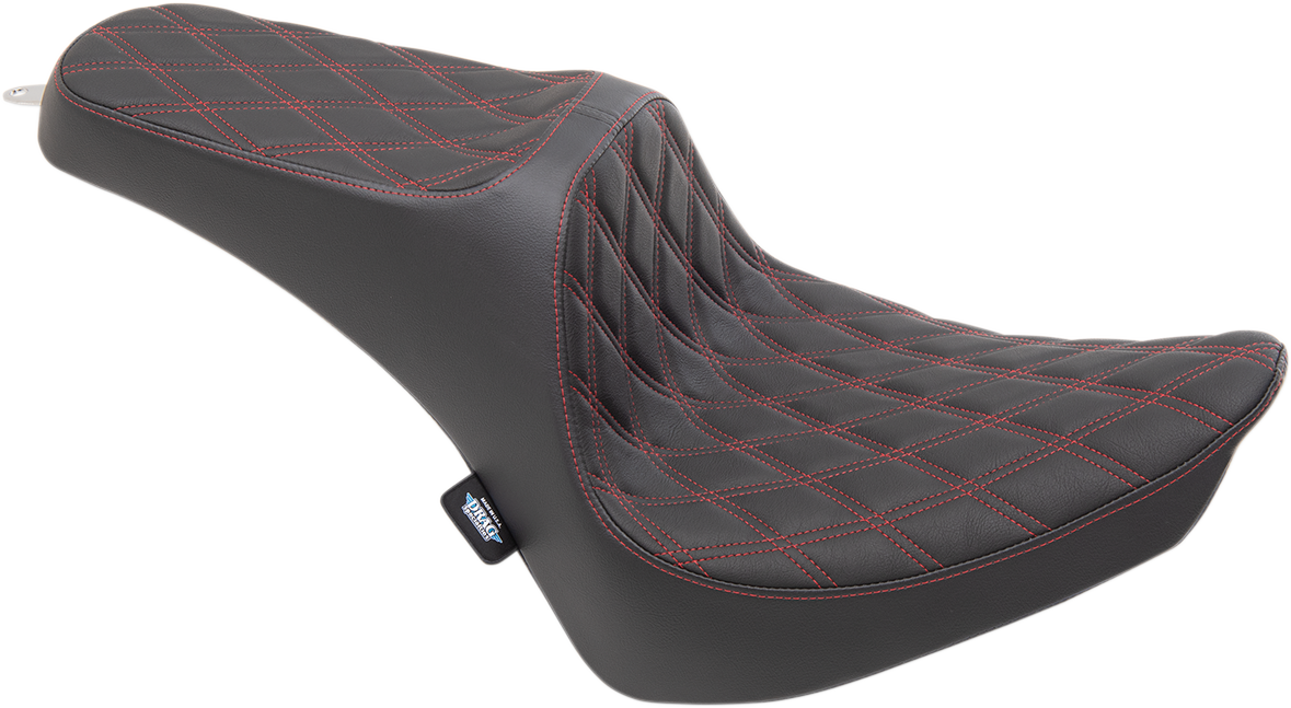 DRAG SPECIALTIES Asiento Predator III - Doble diamante - Costuras rojas 0802-1361