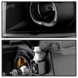 Xtune Chevy Silverado 1500/2500/3500 07-13 LED Halo Projector Headlights Black PRO-JH-CSIL07-CFB-BK 9032189