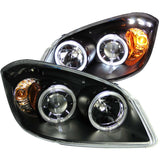 ANZO 2005-2010 Chevrolet Cobalt Projector Headlights w/ Halo Black w/ LED 121344