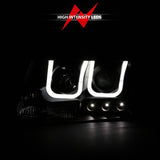 ANZO 2004-2008 Ford F-150 Projector Headlights w/ U-Bar Black 111288