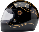 BILTWELL Gringo S Helmet - Gloss Black Flames - Small 1003-567-502