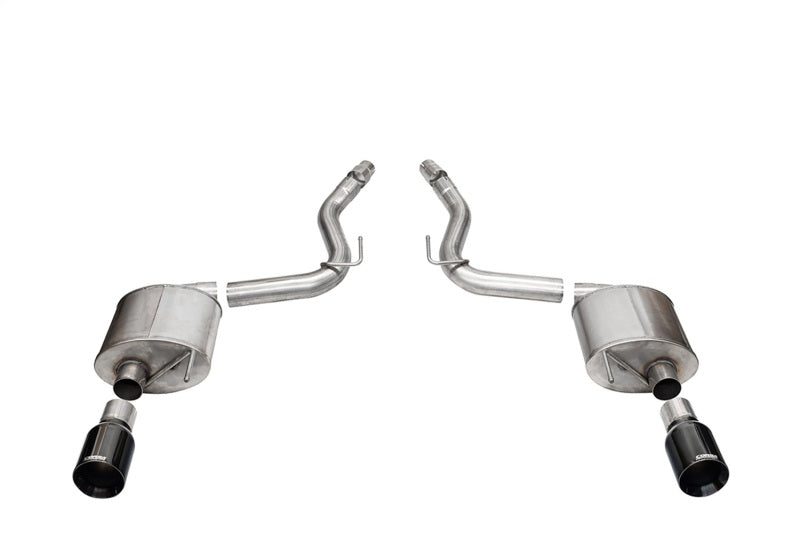 Corsa 24 Ford MustangGT Touring Axle-Back Ex.Sys 3.0in Dual Rear Exit w/4.5in Blk PVD StraightCutTip 21257BLK