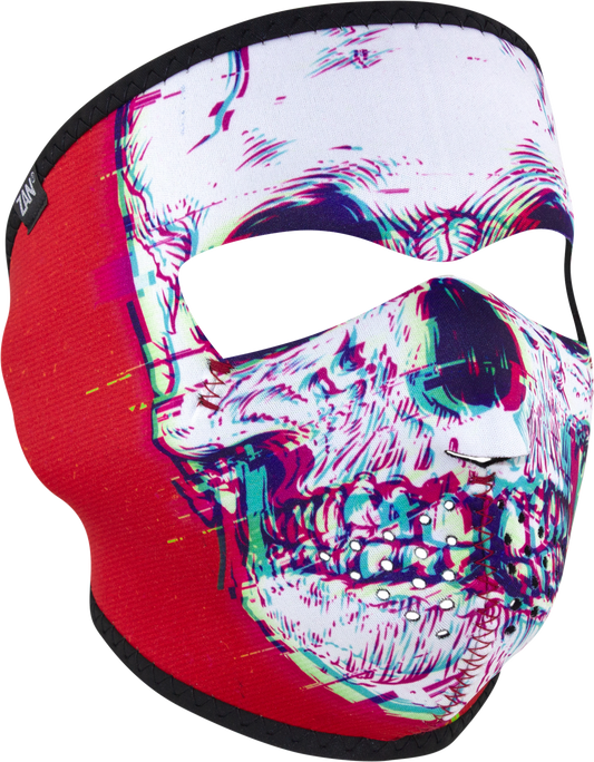 ZAN Neoprene Full Face Mask Glitch Skull WNFM471