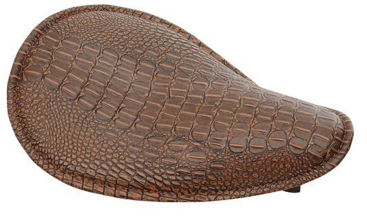 DRAG SPECIALTIES Seat - Spring Solo - Low-Profile - Small - Faux Alligator/Brown Stitching 0806-0096