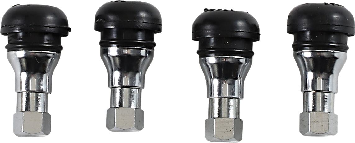 MOOSE UTILITY Valve Stem - Push-In - Chrome/Black TR412C-B4