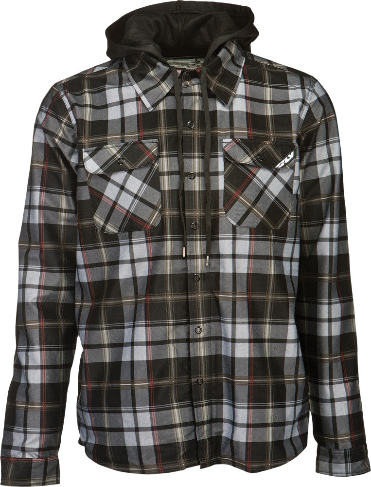 FLY RACING Tactile Jacket Black/Grey Plaid 2x 354-60702X