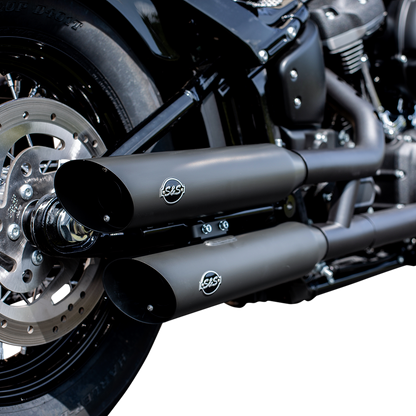 S&S CYCLE Slash Cut Race Mufflers - Black 550-0735