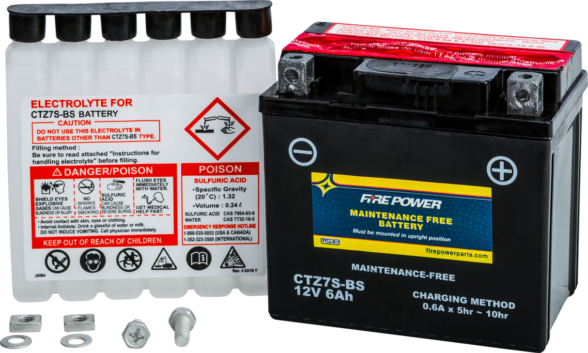FIRE POWER Battery Ctz7s-Bs Maintenance Free CTZ7S-BS