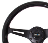 NRG Classic Wood Grain Steering Wheel (350mm) Black Paint Grip w/Black 3-Spoke Center ST-015BK-BK