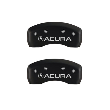 MGP 4 Caliper Covers Engraved Front & Rear Acura Red finish silver ch 39001SACURD