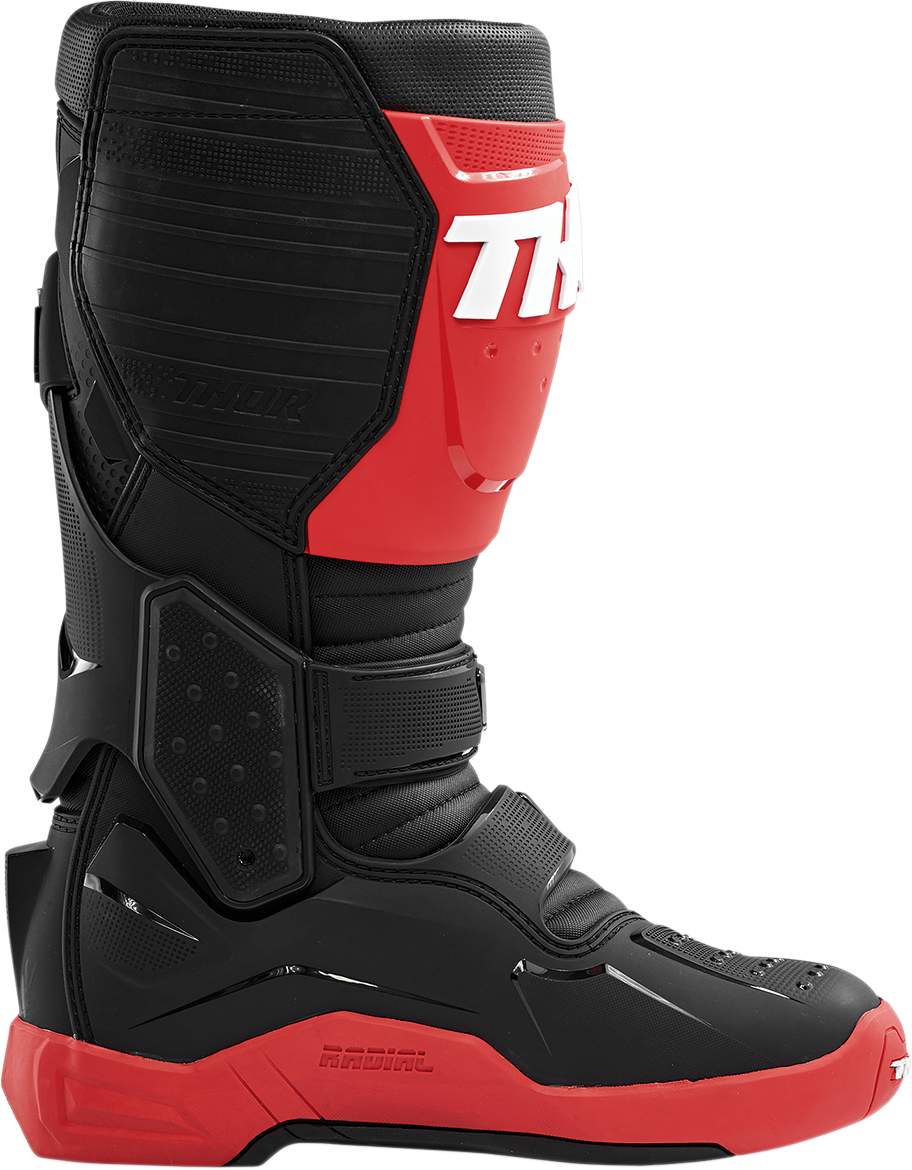 THOR Radial Boots - Red/Black - Size 7 3410-2244