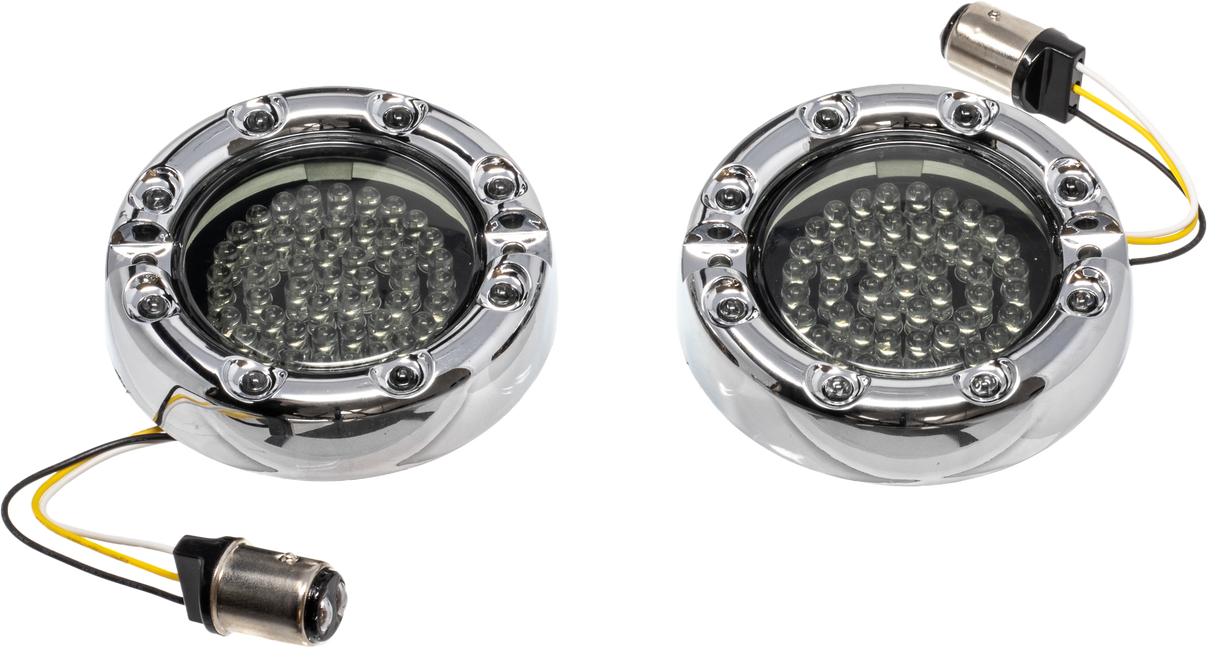 LETRIC LIGHTING COPrem Bezel Led Insert 1157 Switchback White/Amber ChrLLC-FLHC-7WAS