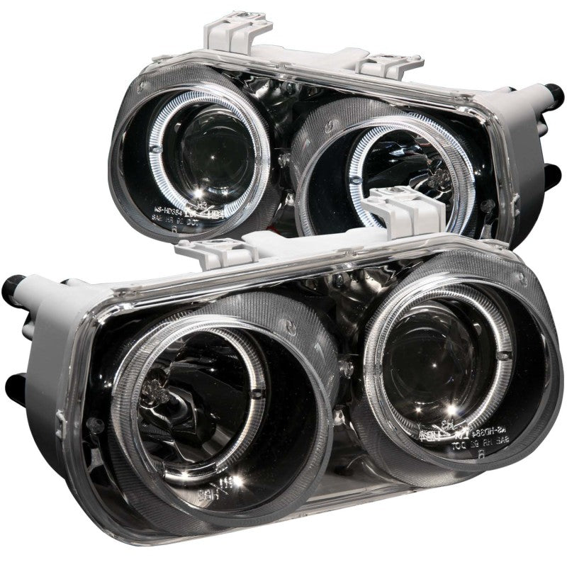 ANZO 1994-1997 Acura Integra Projector Headlights w/ Halo Black 121003