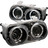ANZO 1994-1997 Acura Integra Projector Headlights w/ Halo Black 121003