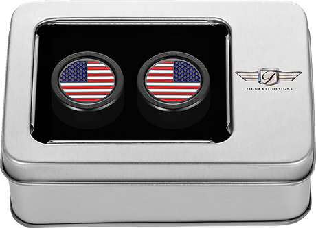 FIGURATI DESIGNS Docking Hardware Covers - American Flag - Black FD21-DC-2730-BK