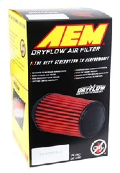 AEM Dryflow Air Filter - Round Tapered 6in Base OD x 5in Top OD x 5.5in H x 2.5in Flange ID 21-201D-XK