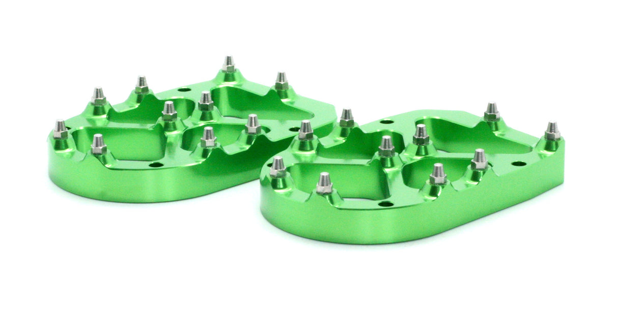 FLO MOTORSPORTS Pro Series Foot Peg Risers Green 13mm FPEG-790GRN