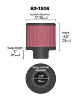 K&N 1in Flange L x 3in OD x 2.5in Height Clamp On Crankcase Vent Filter 62-1516