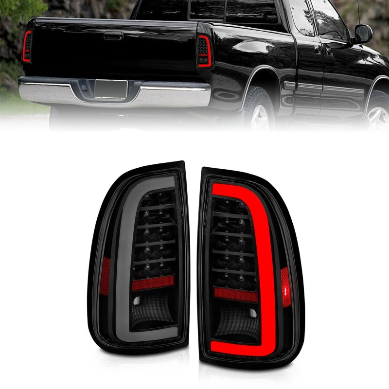 ANZO 00-06 Toyota Tundra (Std. Bed/Reg Cab) LED Taillights w/Light Bar Black Housing Smoke Lens 311412