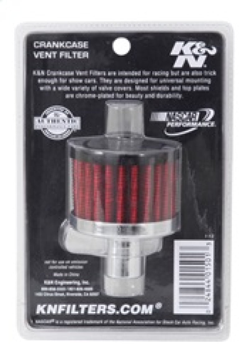 K&N Steel Base Crankcase Vent Filter .75in Vent OD x 2in OD x 1.5in Height 62-1030