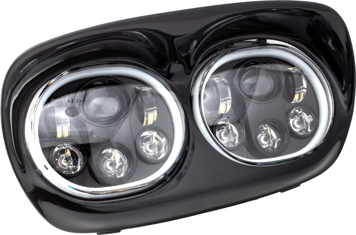 LETRIC LIGHTING COLed Headlight Blk/Blk Halo Fltr `98-13LLC-LRHP-HBB